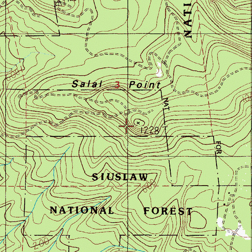 Topographic Map of Salal Point, OR