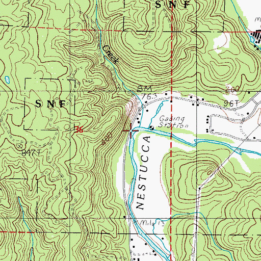 Topographic Map of Saling Creek, OR