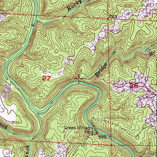 Topographic Map of Bridge Branch, AL