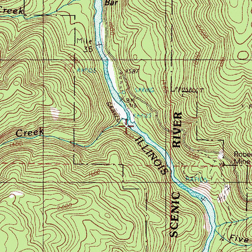 Topographic Map of Salmon Creek, OR