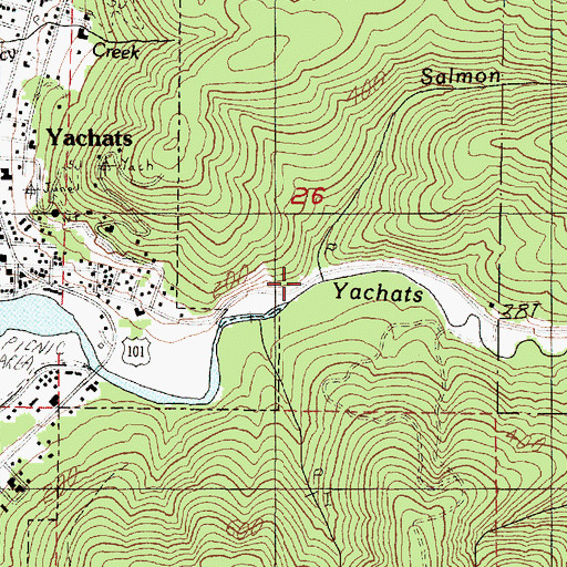 Topographic Map of Salmon Creek, OR