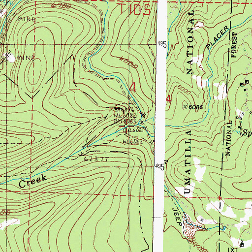 Topographic Map of Salmon Creek, OR