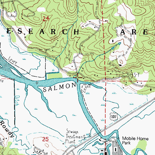 Topographic Map of Salmon Creek, OR
