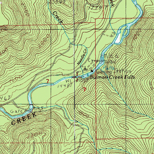 Topographic Map of Salmon Falls, OR