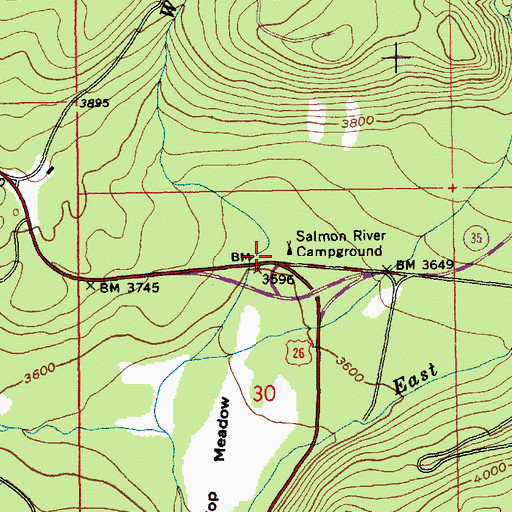 Topographic Map of Salmon River Campground, OR