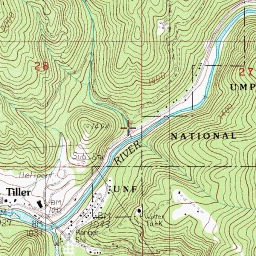 Topographic Map of Salt Creek, OR