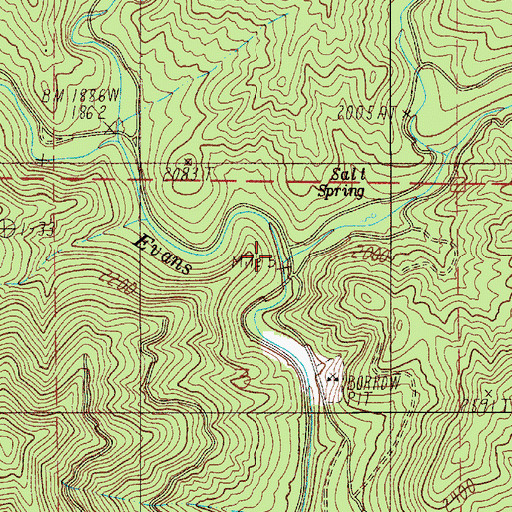 Topographic Map of Salt Creek, OR