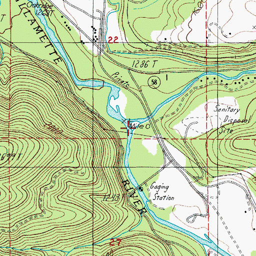 Topographic Map of Salt Creek, OR