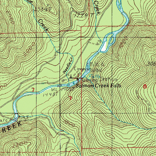 Topographic Map of Salt Creek Falls, OR
