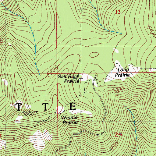 Topographic Map of Salt Rock Prairie, OR