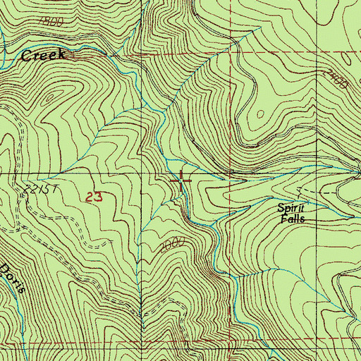 Topographic Map of Saltpeter Creek, OR