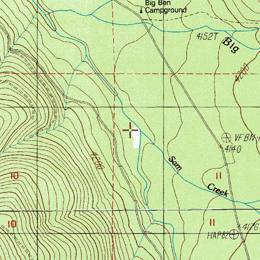Topographic Map of Sam Creek, OR