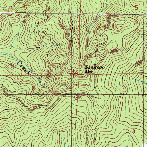 Topographic Map of Samison Mountain, OR