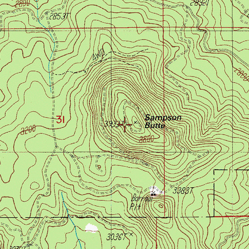 Topographic Map of Sampson Butte, OR