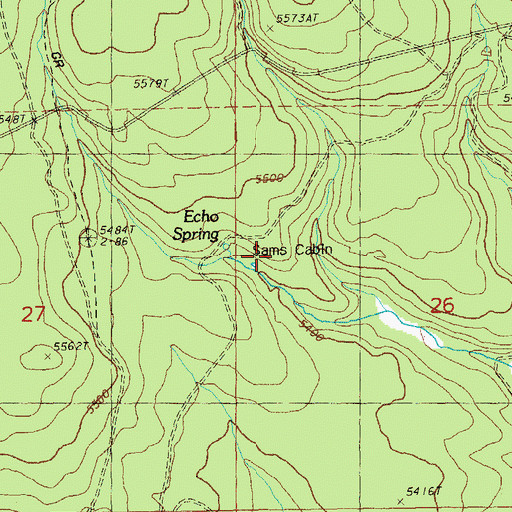 Topographic Map of Sams Cabin, OR