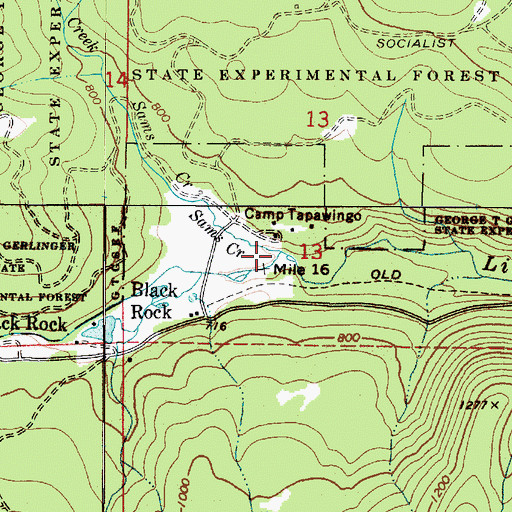 Topographic Map of Sams Creek, OR