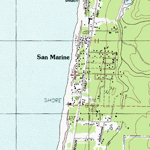 Topographic Map of San Marine, OR