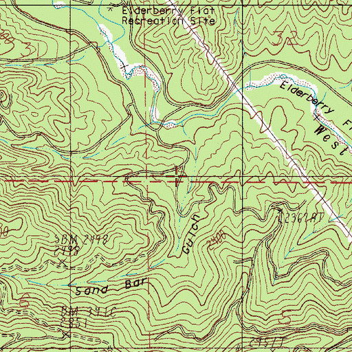 Topographic Map of Sand Bar Gulch, OR