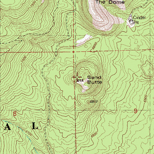 Topographic Map of Sand Butte, OR