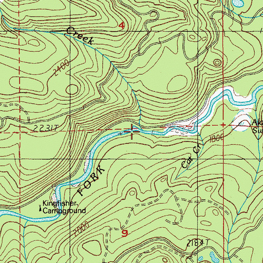 Topographic Map of Sand Creek, OR