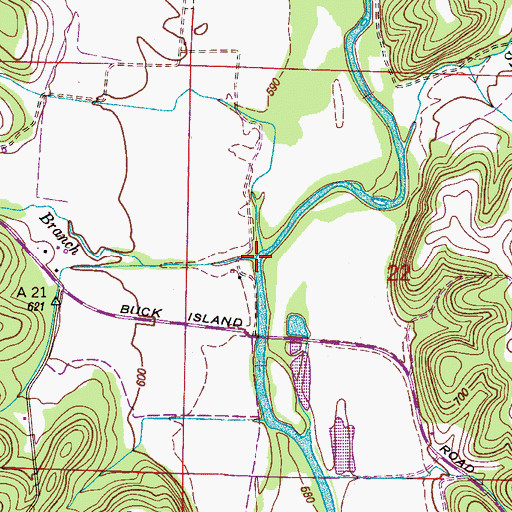 Topographic Map of Bridgeforth Branch, AL