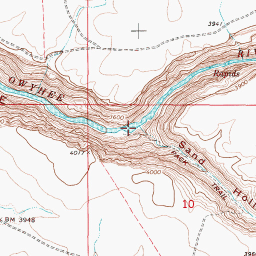 Topographic Map of Sand Hollow, OR