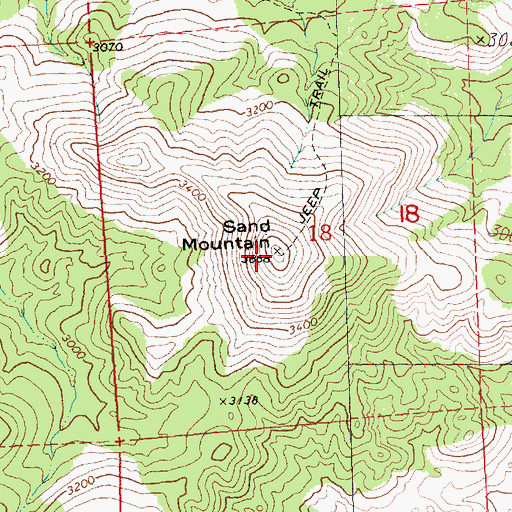 Topographic Map of Sand Mountain, OR