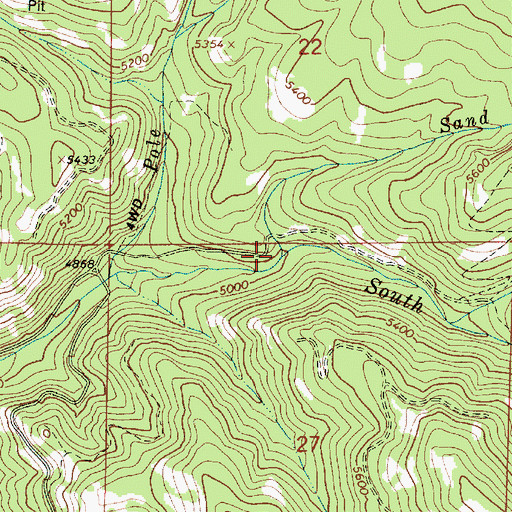 Topographic Map of Sand Pass Creek, OR