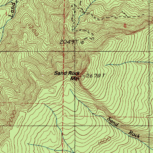 Topographic Map of Sand Rock Mountain, OR
