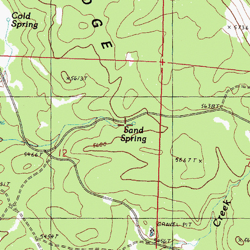 Topographic Map of Sand Spring, OR