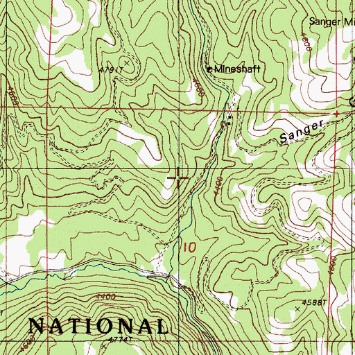 Topographic Map of Sanger Gulch, OR