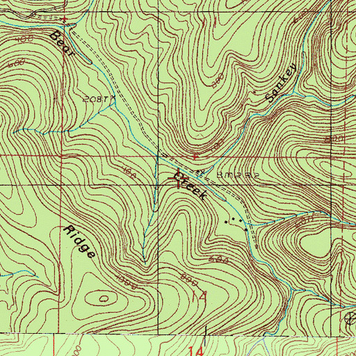 Topographic Map of Sankey Creek, OR