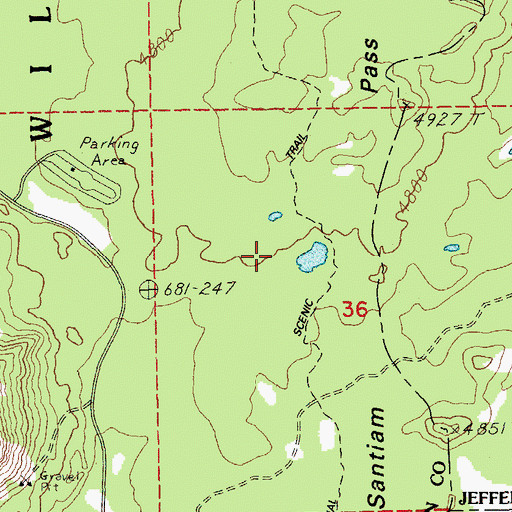 Topographic Map of Santiam Pass, OR