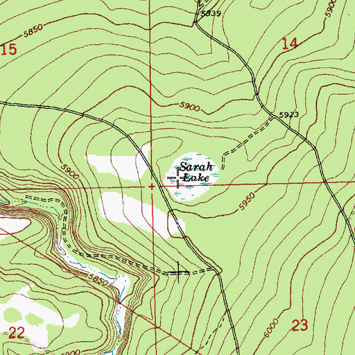Topographic Map of Sarah Lake, OR
