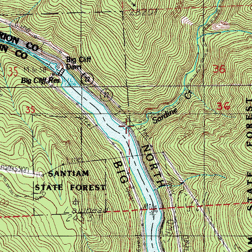 Topographic Map of Sardine Creek, OR