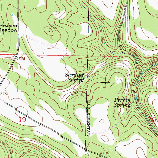 Topographic Map of Sardine Spring, OR