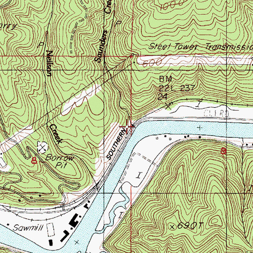 Topographic Map of Saunders Creek, OR