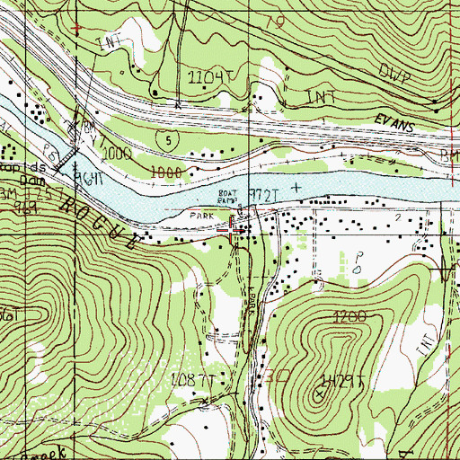 Topographic Map of Savage Creek, OR