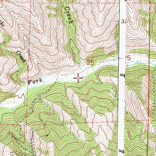 Topographic Map of Sawmill Creek, OR