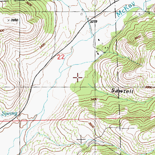Topographic Map of Sawtell Canyon, OR