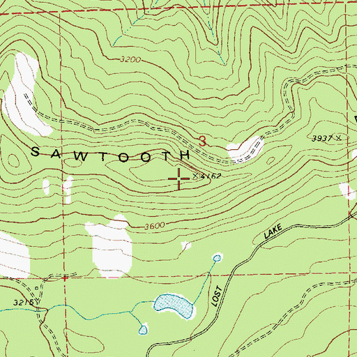 Topographic Map of Sawtooth Mountain, OR