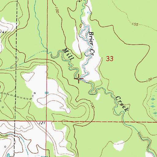 Topographic Map of Brier Creek, AL