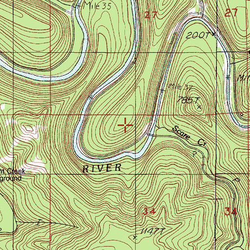 Topographic Map of Scare Creek, OR