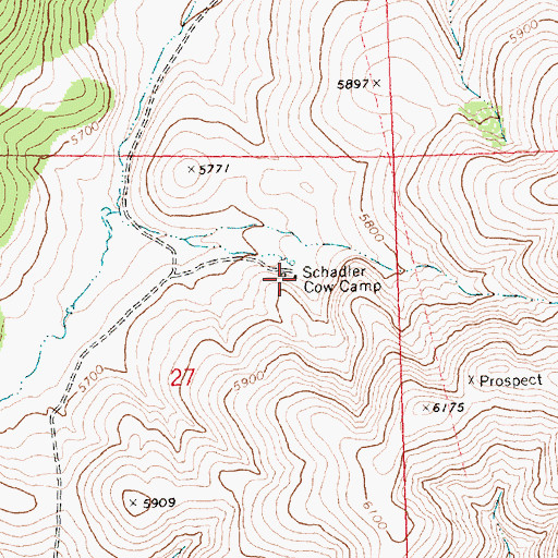 Topographic Map of Schadler Cow Camp, OR