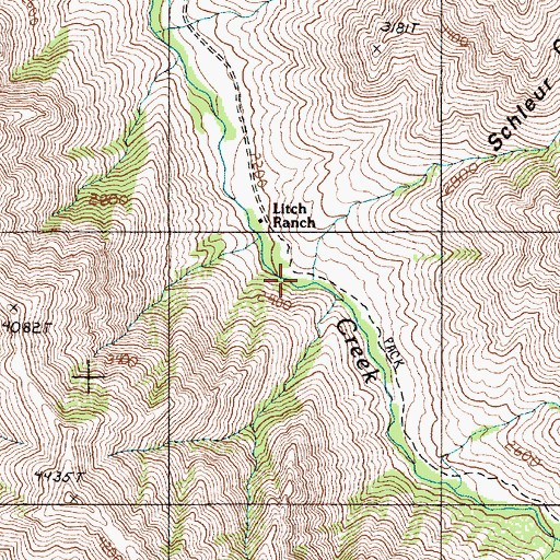 Topographic Map of Schleur Gulch, OR