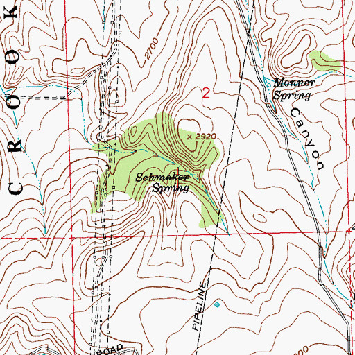 Topographic Map of Schmoker Spring, OR
