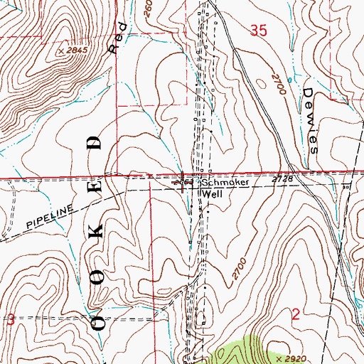 Topographic Map of Schmoker Well, OR