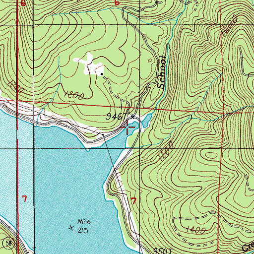 Topographic Map of School Creek, OR