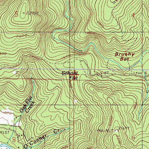 Topographic Map of School Flat, OR