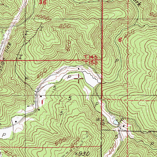 Topographic Map of School Fork, OR